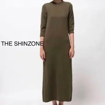 THE SHINZONE 올리브 코튼 니트 맥시 길이 원피스