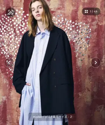 코듀라 울 피크드 라펠 프라임 오버 골드 버튼 더블 블레이저