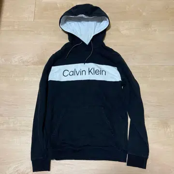 캘빈클라인 로고 후드티 후디 바이컬러 M