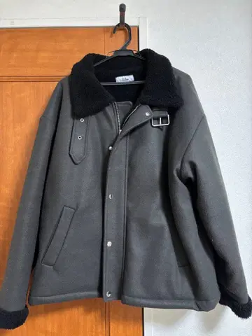 Loose 오버 멜톤/합성 피혁 보아 블루종 M 사이즈