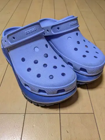 크록스 라이트 퍼플 클로그 샌들 통굽