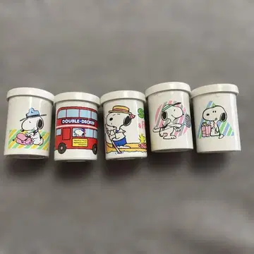 사쿠라 컬러 스누피 필름 케이스 5개 세트 빈티지 쇼와 레트로