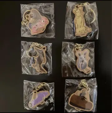 레오 레오니 우드 키링 6개 세트 미사용 묶음 판매