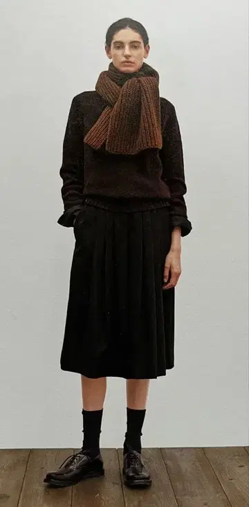 [ 19AW ] 마가렛호웰 울 캐시미어 머플러 테라코타 브라운