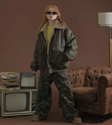 sedacle 보아 안감 인조 가죽 블루종 M