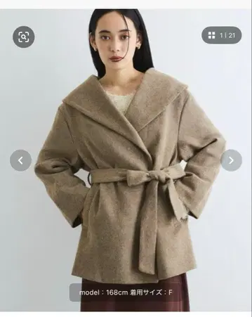 [택 포함 미사용 새상품!] vis 울 혼방 숄카라 코트