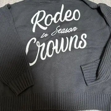 로데오 크라운 로고 니트 그레이