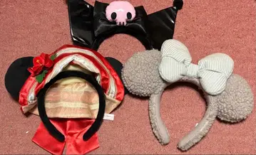 디즈니 머리띠 복슬복슬 미니 산리오 쿠로미 3종 세트