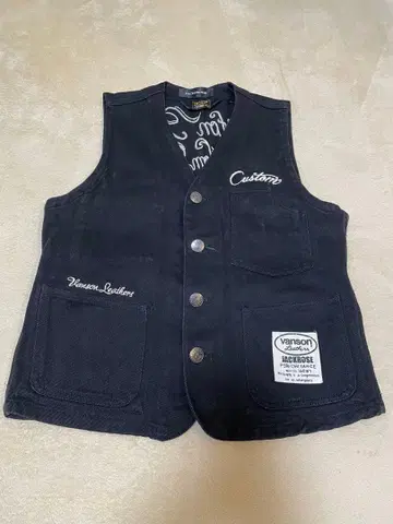 vanson x JACKROSE 블랙 데님 베스트