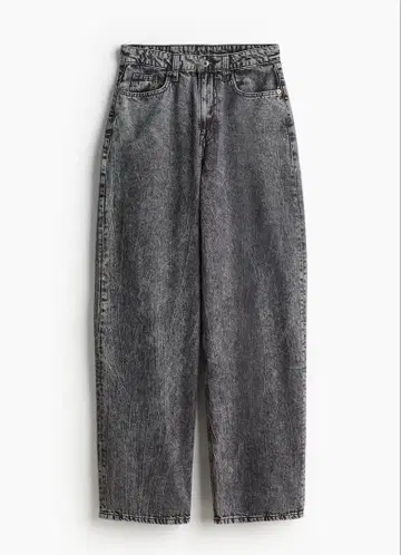 H&M 배기 하이 데님 블랙 34