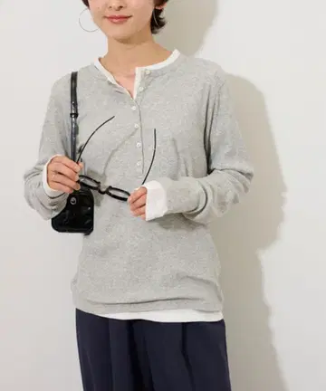 JOURNAL STANDARD 소프트 골지 헨리 풀오버 그레이