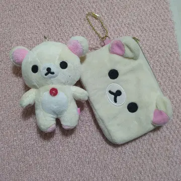 코리락쿠마 봉제 인형 패스 케이스 마스코트 교통카드 지갑 파우치