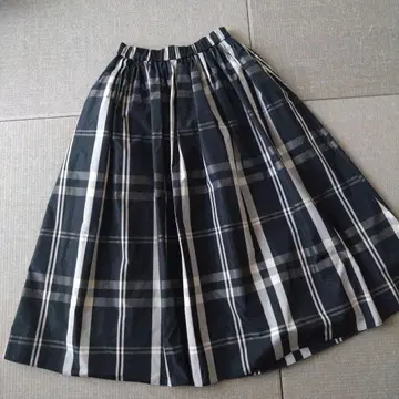 유나이티드 애로우즈 체크 타프타 개더 스커트 M