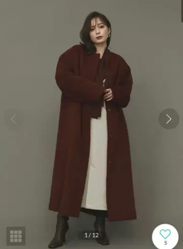 아뉴앙스 anuans 크루넥 샤기 롱 코트