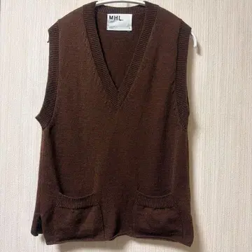 가격 인하 MHL. 브라운 니트 베스트 사이즈 II