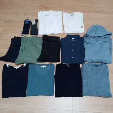 남성 의류 세트 (T셔츠, 셔츠, 스웨터 등)