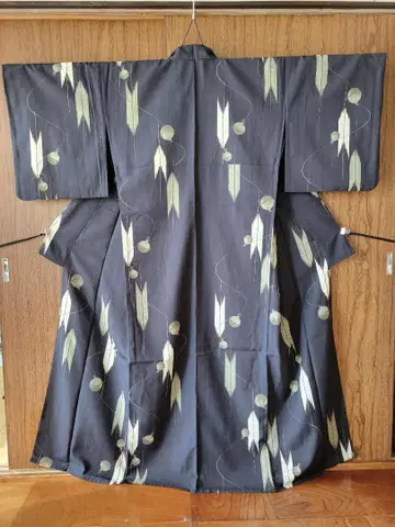 블랙 야가스리 스즈 히토에 워셔블 기모노