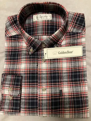 Golden Bear 체크 무늬 긴팔 셔츠 M 사이즈
