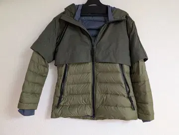 adidas 후드 부착 다운 자켓 올리브