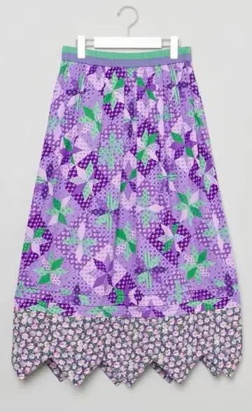 [ 미사용 새상품 ] MUVEIL 패치워크 멀티 프린트 스커트