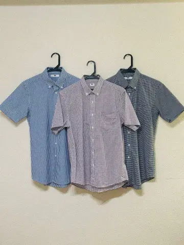 체크 무늬 반팔 셔츠 S 사이즈