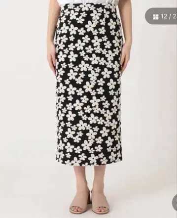 [U by SPICK&SPAN] 자카드 플라워 스커트