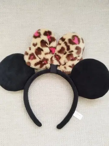 미니 마우스 귀 머리띠 레오파드 무늬