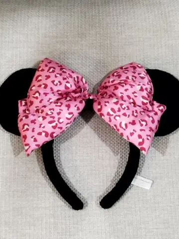 디즈니 리조트 미니 머리띠 레오파드 무늬 핑크 [ 단종 ]