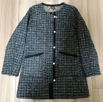 [새상품급] 라벤햄 쉽스 별주 퀼팅 트위드 자켓 그레이 36