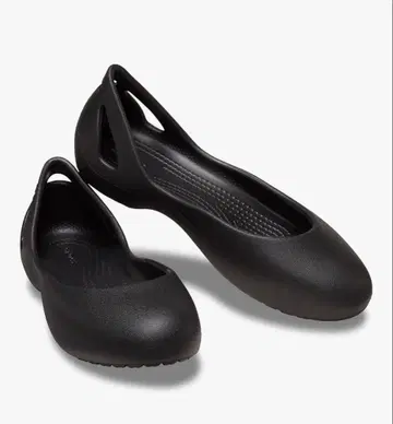 Crocs 블랙 플랫슈즈 발레 슈즈 카디 w7