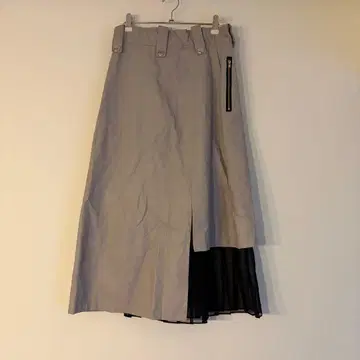 whip staff (BANK) 인조 가죽 비대칭 스커트 그레이