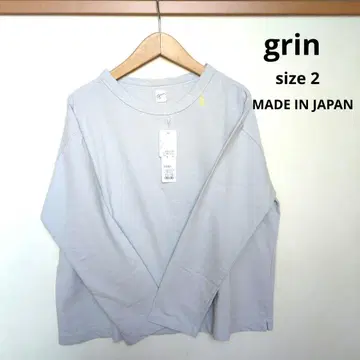 grin 홈스펀 인레이 풀오버 기타 자수 긴팔 T셔츠