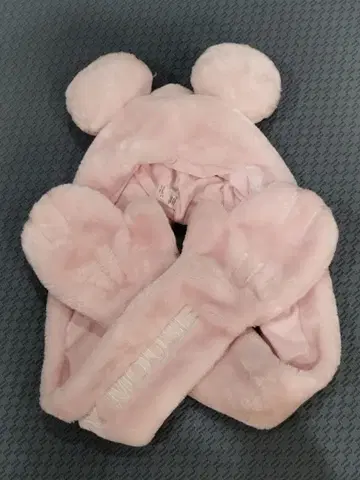 미니 머플러 팬캡 핑크 모자 디즈니