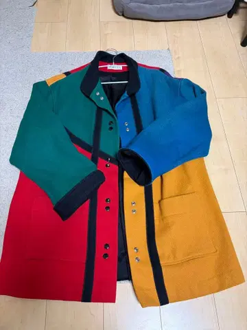 00s Herman Kay 울 멀티 컬러 코트