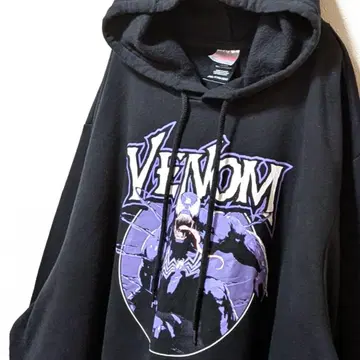 마블 베놈 빅 로고 후드 맨투맨 블랙 2XL 구제 의류