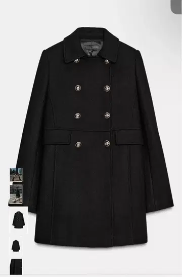 ZARA 울 혼방 숏 기장 더블 브레스트 코트 M 사이즈