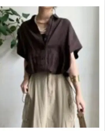 두두 doudou DouDou 린넨 드로스트 프렌치 셔츠 다크 브라운