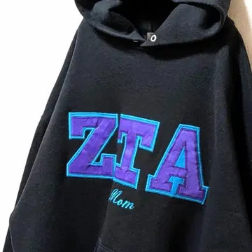 저지즈 ZTA MOM 자수 후드 맨투맨 블랙 XL 구제 의류