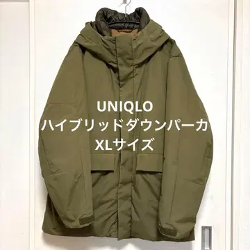 유니클로 하이브리드 다운 올리브 XL 깔끔한 방한 아우터