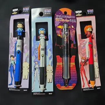 에반게리온 피규어 포함 볼펜 4개 세트