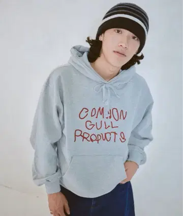 COMMON GULL PRODUCTS 그레이 후드티