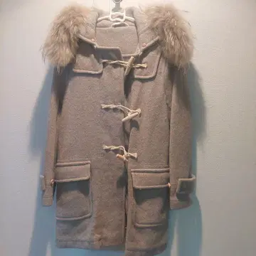 goa 베이지 더플 코트 럭셔리한 퍼 포함 귀여운