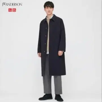 유니클로 JW ANDERSON 네이비 더블 페이스 싱글 코트 L