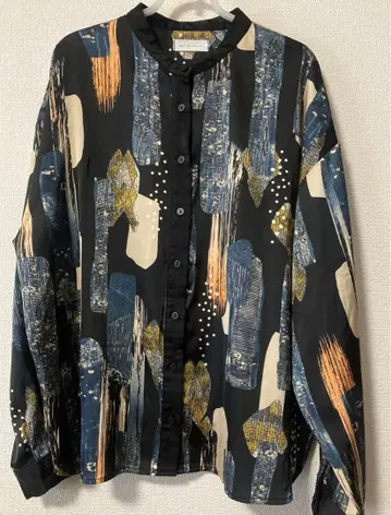 antiqua / 아트 패턴 스탠드 카라 셔츠