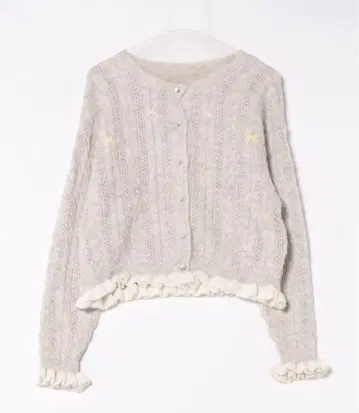 플라워 자수 케이블 니트 가디건