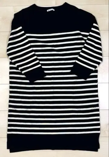 오르치발 니트 원피스 보더 7부 소매