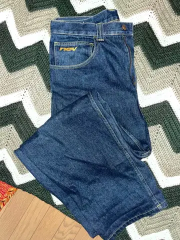 스케이트보드, 초와이드 청바지, 스트릿 패션 NEV 다크 블루 청바지