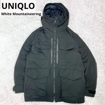 새상품급 유니클로 x 화이트 마운티니어링 하이브리드 다운 후드티 블랙 S