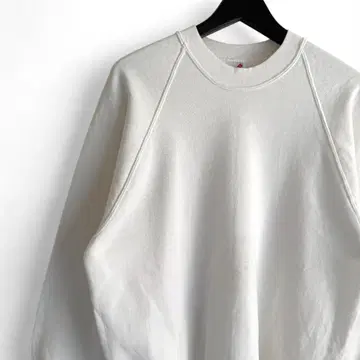 90s 저지 USA제 무지 화이트 맨투맨 래글런 R19