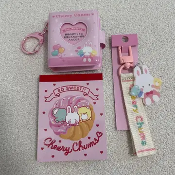 치어리참 로고 자수 택 키링 미니 사진 앨범 키링 메모장